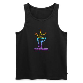 Floriankiller007 Unterschrift - Männer Premium Bio Tank Top - Schwarz - Vorne - AI Model Male 178 light (178cm)