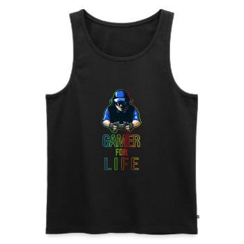 Gamer For Life Gift for Gamers & Gamers - Men's Premium Organic Tank Top - black - Front - Michal (187cm)
