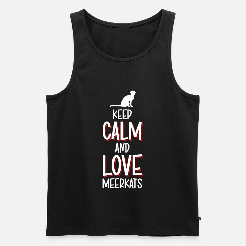 Erdmännchen Tier Lustig - Männer Premium Bio Tank Top - Schwarz