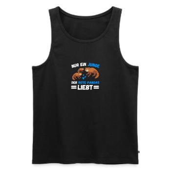 Chinesisches Tier Jungs Geschenk Roter Panda - Männer Premium Bio Tank Top - Schwarz - Vorne - Michal (187cm)