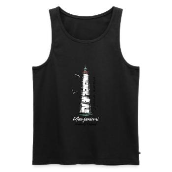 T-SHIRTS MARJANIEMI HAILUOTO ET PRODUITS LIGHTHOUSE - Débardeur bio Premium Homme - noir - Devant - AI Model Male 178 light (178cm)