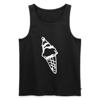 Ein leckeres Eis in der Eisdiele kaufen - Männer Premium Bio Tank Top - Schwarz - Vorne - AI Model Male 178 light (178cm)