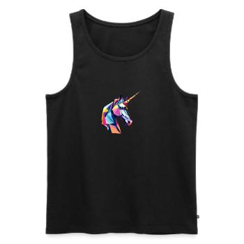 Einhorn - Männer Premium Bio Tank Top - Schwarz - Vorne - Michal (187cm)