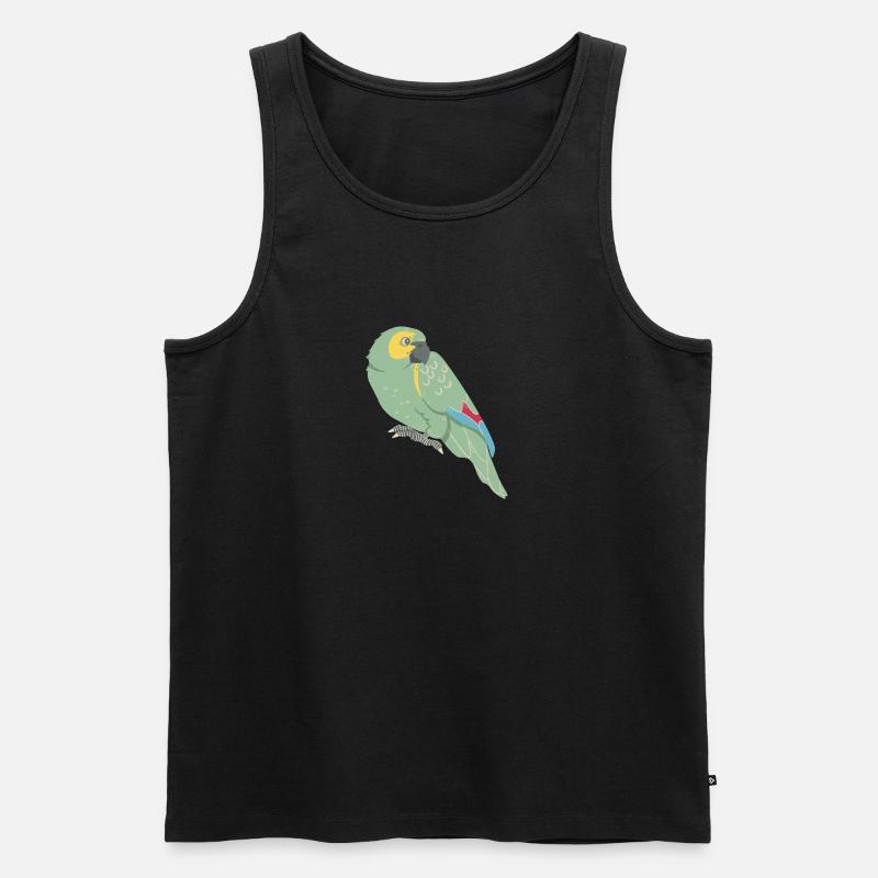 Papagei: Blaustirnamazone - Männer Premium Bio Tank Top - Schwarz
