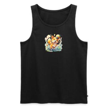 Japanese dog Shiba Inu Ball Sport - Men's Premium Organic Tank Top - black - Front - AI Model Male 178 light (178cm)