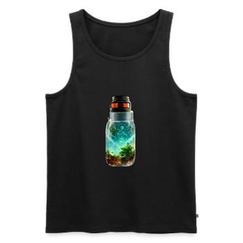 Bouteille Nature - Débardeur bio Premium Homme - noir - Devant - Michal (187cm)