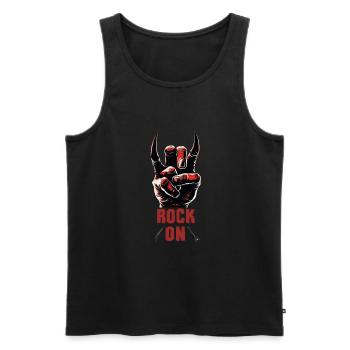 Rock Musician French Friesfork Devil Horns Hand Rocker - Men's Premium Organic Tank Top - black - Front - AI Model Male 178 light (178cm)