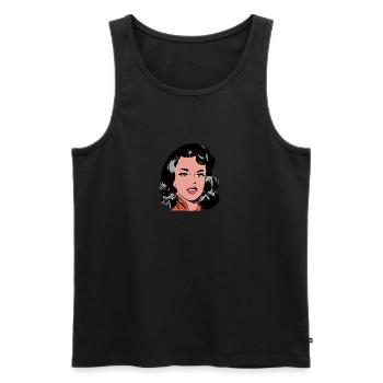 Pop Art Frau - Männer Premium Bio Tank Top - Schwarz - Vorne - Michal (187cm)
