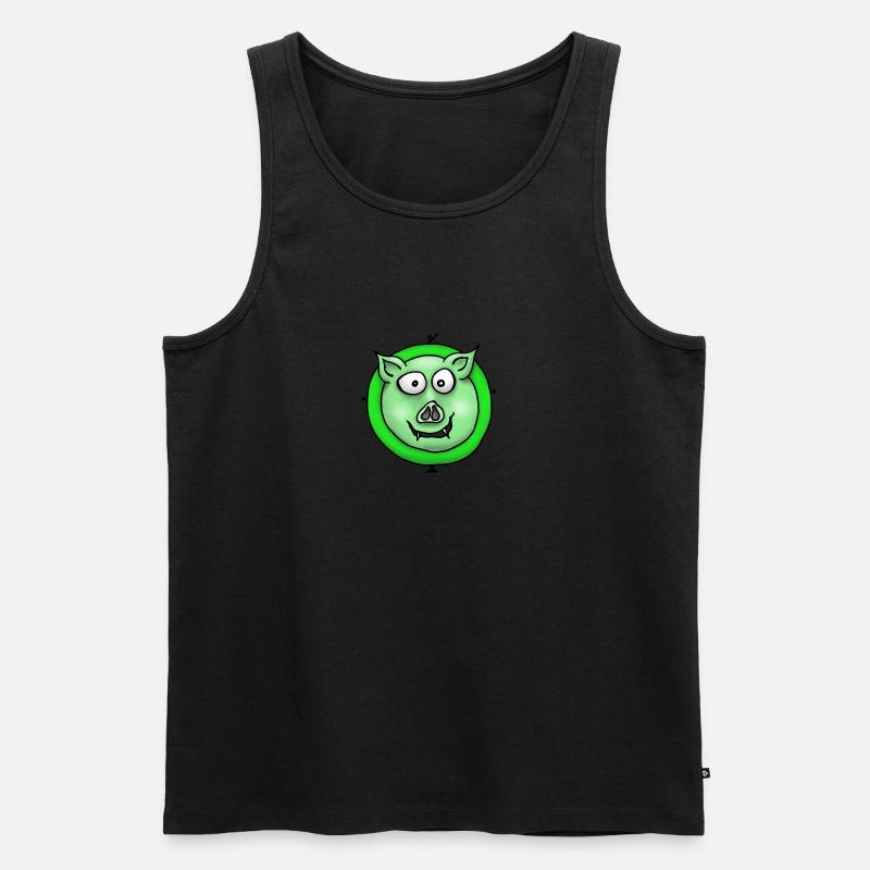 Schwein grün - Männer Premium Bio Tank Top - Schwarz