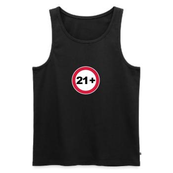 21. Geburtstag 21+ - Männer Premium Bio Tank Top - Schwarz - Vorne - AI Model Male 178 light (178cm)