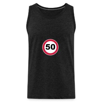 50. Geburtstag Verkrehrsschild - Männer Premium Bio Tank Top - Anthrazit - Vorne - Alexander (188cm)