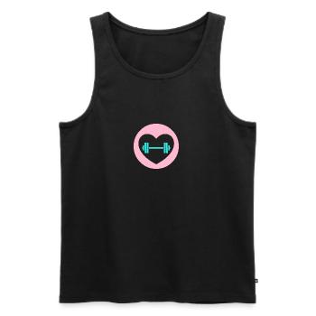workout - Men's Premium Organic Tank Top - black - Front - AI Model Male 178 light (178cm)
