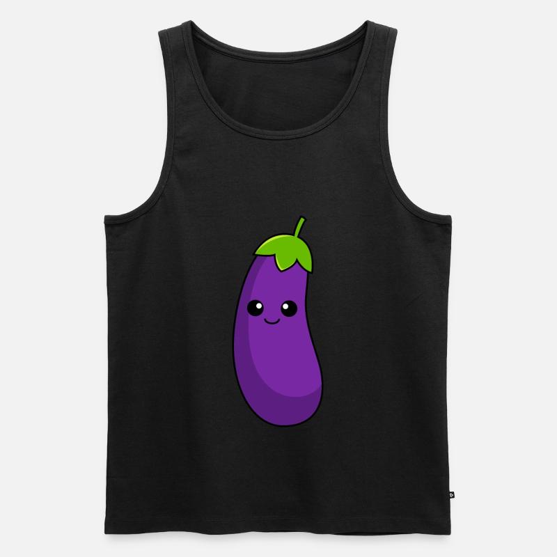 Aubergine Comic - Männer Premium Bio Tank Top - Schwarz