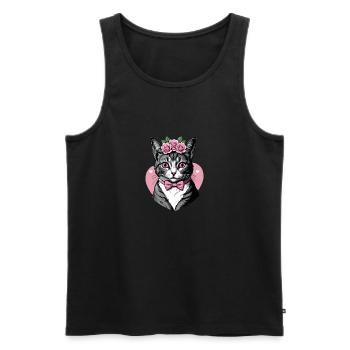 Sweet Cat Sweet Cat Bride Wedding Wedding Marry Love - Men's Premium Organic Tank Top - black - Front - AI Model Male 178 light (178cm)