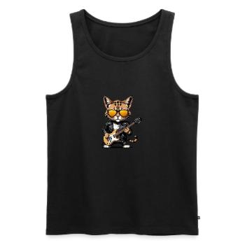 Cat Rocker Cat HardRock Gift - Débardeur bio Premium Homme - noir - Devant - Michal (187cm)