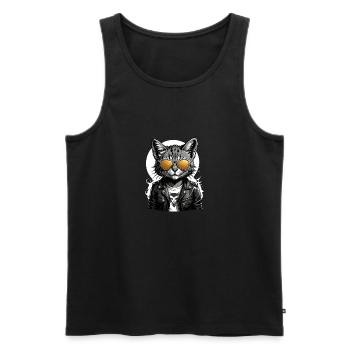 Cat Rocker Cat HardRock Gift - Débardeur bio Premium Homme - noir - Devant - Michal (187cm)