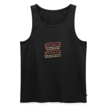 Kaffee Sprüche > Kaffee trinken + Laufen - Männer Premium Bio Tank Top - Schwarz - Vorne - Michal (187cm)
