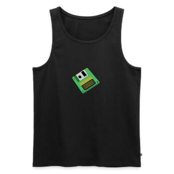 diskette - Men's Premium Organic Tank Top - black - Front - Michal (187cm)