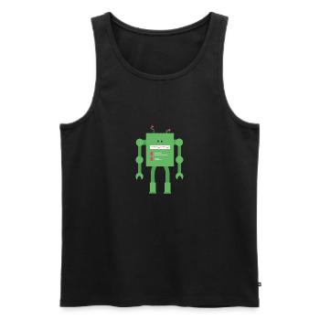 Robot green - Men's Premium Organic Tank Top - black - Front - AI Model Male 178 light (178cm)