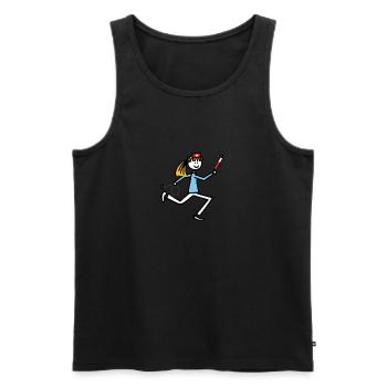 Nurse - Men's Premium Organic Tank Top - black - Front - Michal (187cm)