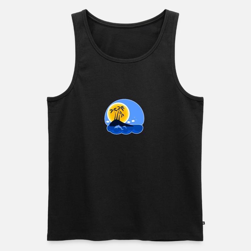 Urlaub Insel - Männer Premium Bio Tank Top - Schwarz