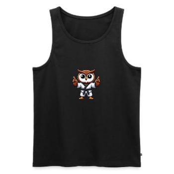 Eule Karate Sport Martial Arts Training - Männer Premium Bio Tank Top - Schwarz - Vorne - Michal (187cm)