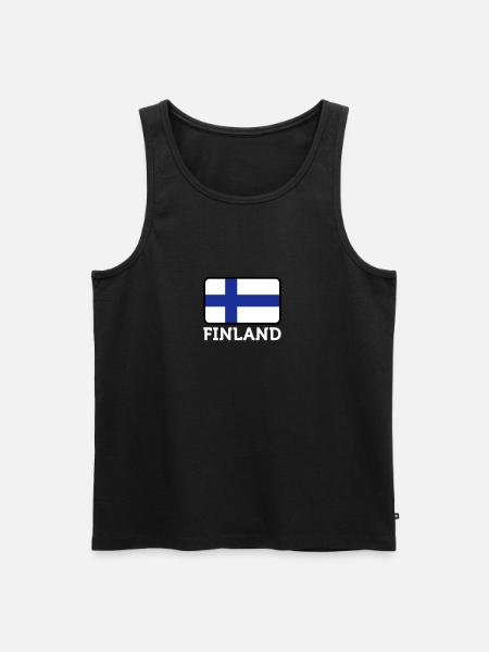 National Flag Of Finland - Men's Premium Organic Tank Top - black