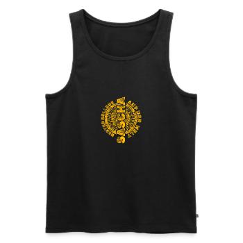 Arbeit Sascha - Männer Premium Bio Tank Top - Schwarz - Vorne - Michal (187cm)