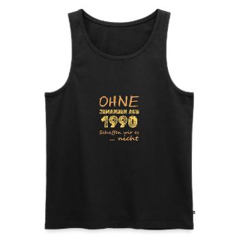 Jahr 1990 - Männer Premium Bio Tank Top - Schwarz - Vorne - Michal (187cm)