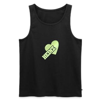 Liebe für Heinz Gold Love - Männer Premium Bio Tank Top - Schwarz - Vorne - Michal (187cm)