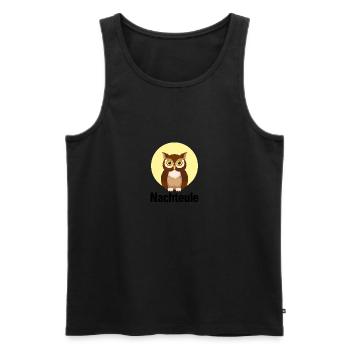 Nachteule - Party, clubbing, feiern, Mond, Eule - Männer Premium Bio Tank Top - Schwarz - Vorne - AI Model Male 178 light (178cm)