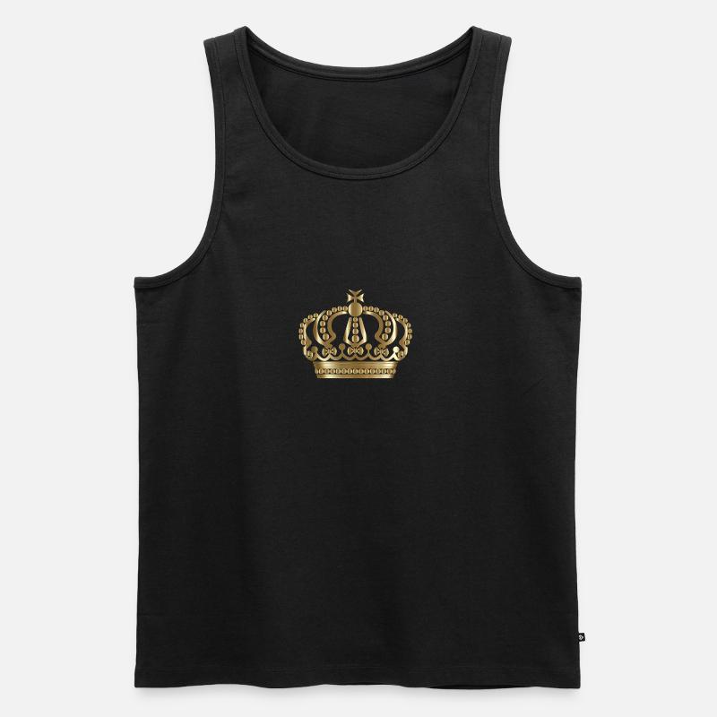 Krone Gold - Männer Premium Bio Tank Top - Schwarz
