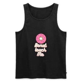 Donut Touch Me Shirt - Männer Premium Bio Tank Top - Schwarz - Vorne - AI Model Male 178 light (178cm)