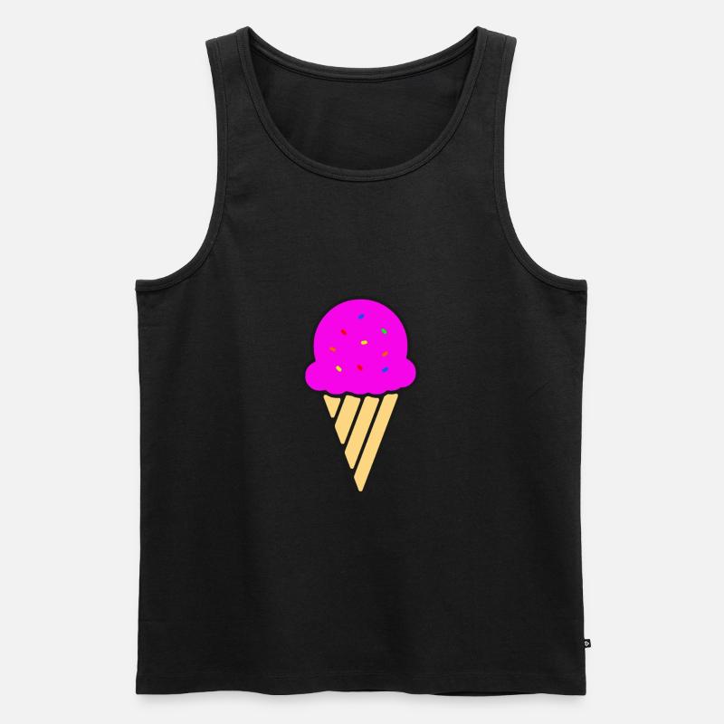 Erdbeereis - Männer Premium Bio Tank Top - Schwarz