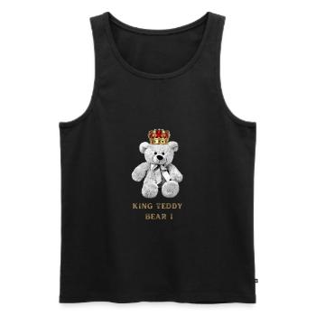 King Teddy Bear I - Men's Premium Organic Tank Top - black - Front - AI Model Male 178 light (178cm)