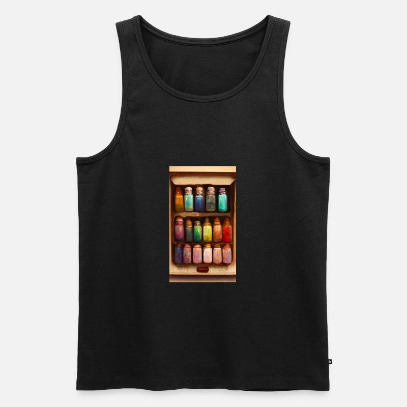 Flaschen mit Farbstoffen - Männer Premium Bio Tank Top - Schwarz