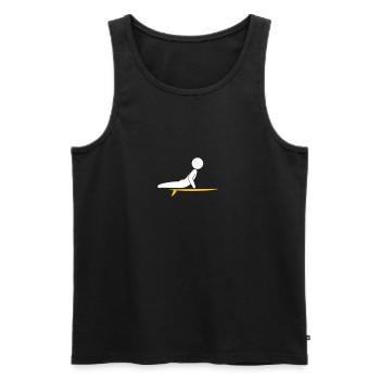 A Surfer With His Surfboard - Men's Premium Organic Tank Top - black - Front - AI Model Male 178 light (178cm)