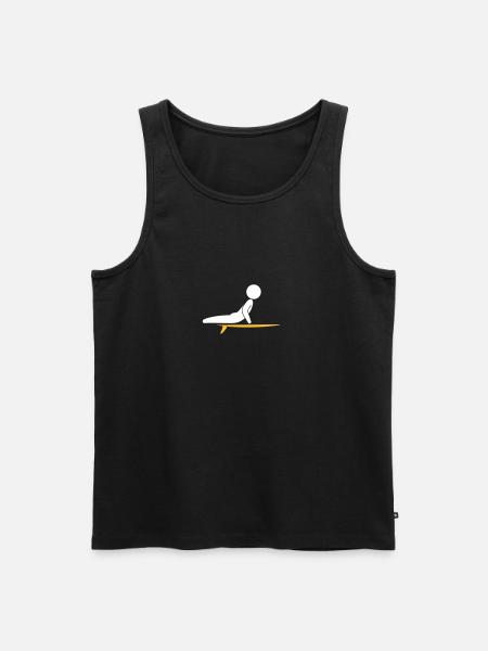 A Surfer With His Surfboard - Men's Premium Organic Tank Top - black