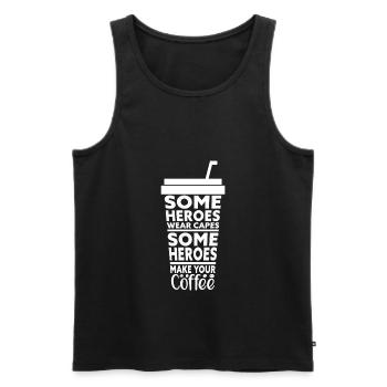 Hero Coffee Maker Barista Coffee Bar - Men's Premium Organic Tank Top - black - Front - AI Model Male 178 light (178cm)