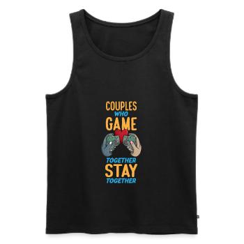 Couples Who Game Together Stay Together Gaming - Männer Premium Bio Tank Top - Schwarz - Vorne - Michal (187cm)