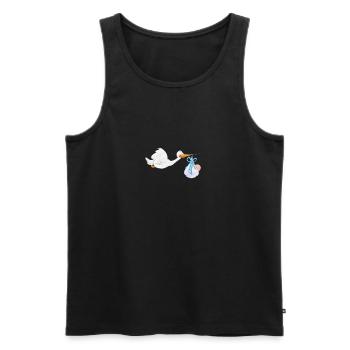 stork40 - Männer Premium Bio Tank Top - Schwarz - Vorne - Michal (187cm)