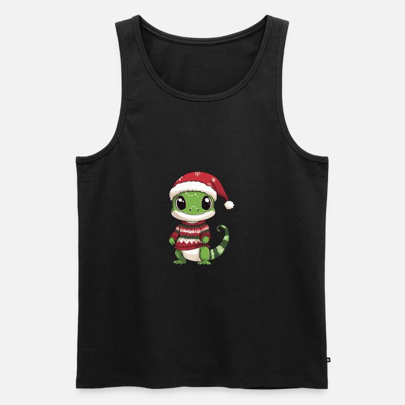 Echse Weihnachten Comic - Männer Premium Bio Tank Top - undefined