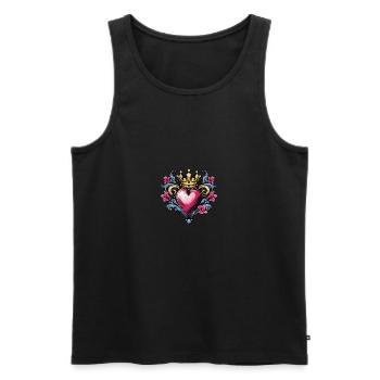 Heart Crown Love - Men's Premium Organic Tank Top - black - Front - Michal (187cm)
