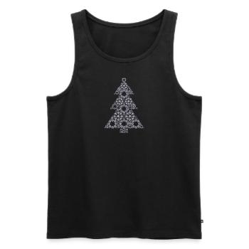 Idée cadeau de l’arbre de Noël des flocons de neige - Débardeur bio Premium Homme - noir - Devant - Michal (187cm)