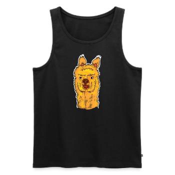 No Drama Lama - Männer Premium Bio Tank Top - Schwarz - Vorne - Michal (187cm)