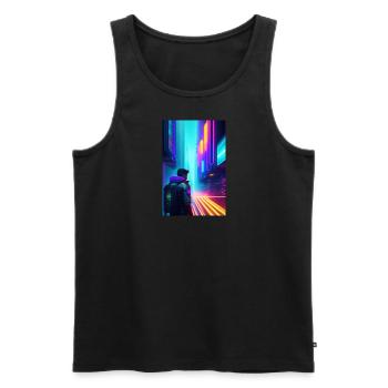Codierung Hintergrund bunt - Männer Premium Bio Tank Top - Schwarz - Vorne - AI Model Male 178 light (178cm)
