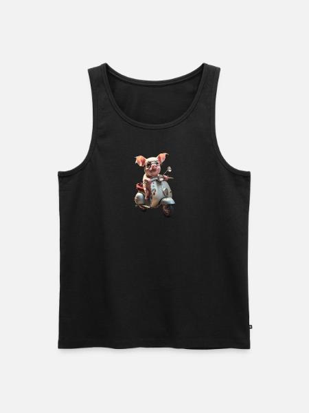 Ferkel mit Motorroller - Männer Premium Bio Tank Top - 