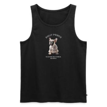 BULLY POWER - Tolles Bully T-Shirt !!! - Männer Premium Bio Tank Top - Schwarz - Vorne - Michal (187cm)