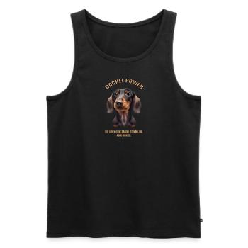 DACKEL POWER - Tolles Dackel T-Shirt !!! - Männer Premium Bio Tank Top - Schwarz - Vorne - Michal (187cm)