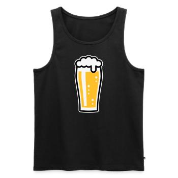 Beer Glass (Beer Drinker / Pale Ale / 3C) - Men's Premium Organic Tank Top - black - Front - Michal (187cm)
